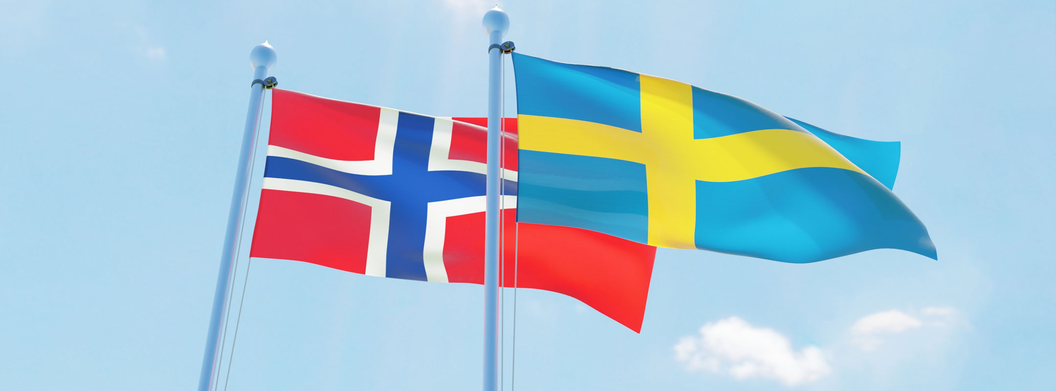 Norwegische und schwedische Flagge