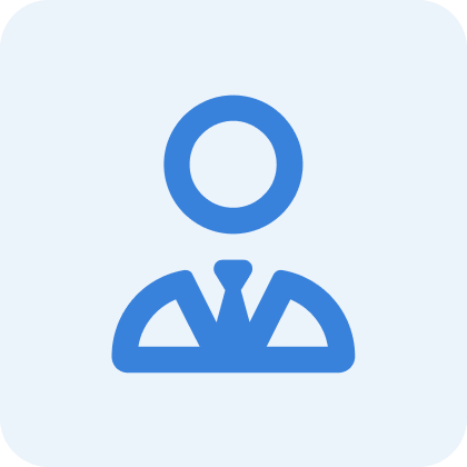 Informatives Icon mit Geschäftsperson