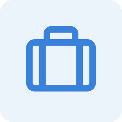 Informatives Icon mit Aktentasche.