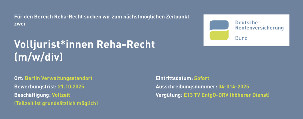 Volljurist*innen (m/w/div) Reha-Recht background picture