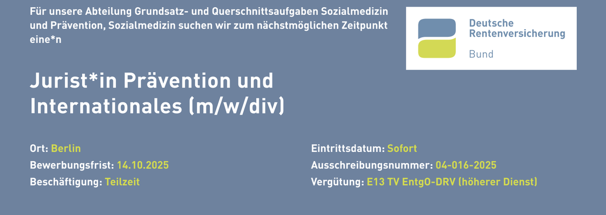 Jurist*in (m/w/div) Prävention & Internationales background picture