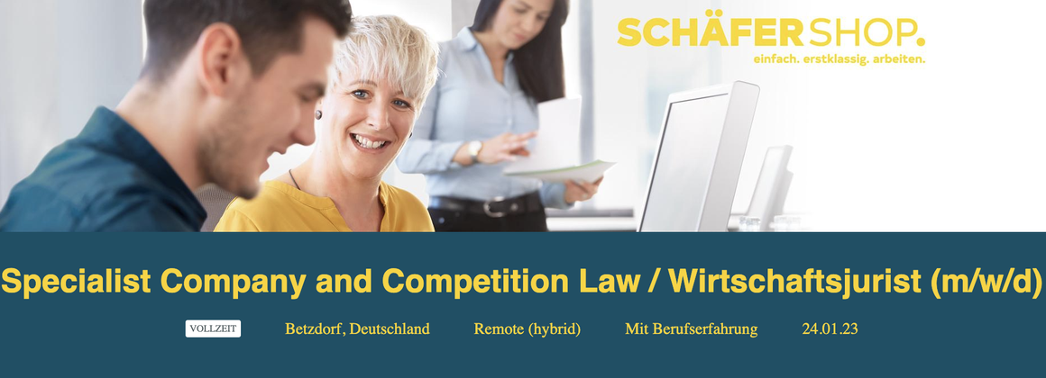 Wirtschaftsjurist (m/w/d) Company & Competition Law background picture