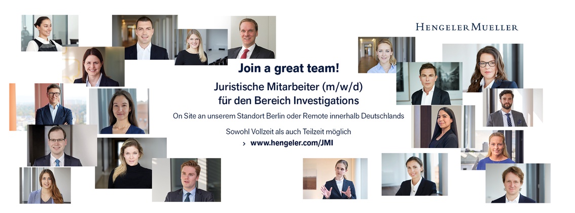 Juristische Mitarbeiter (m/w/d) Investigations background picture